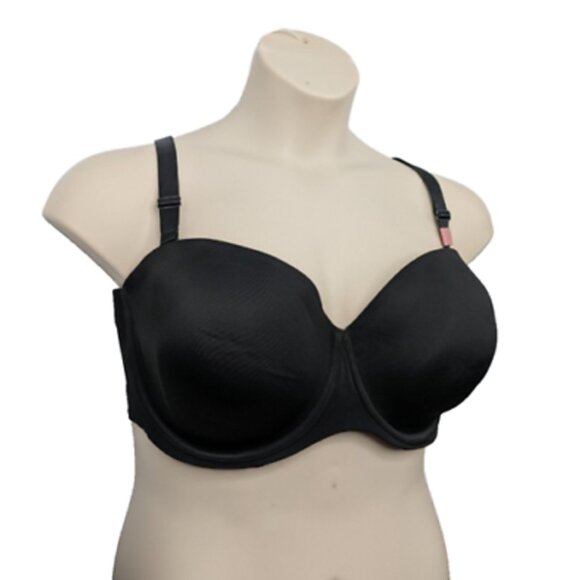 Lane Bryant Cacique Bra Multi Way Strapless Lightweight 38H Black w/ Straps - Picture 3 of 10